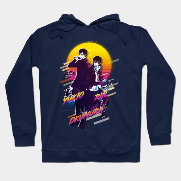 Rin Okumura and Yukio Okumura Hoodie by 80sRetro